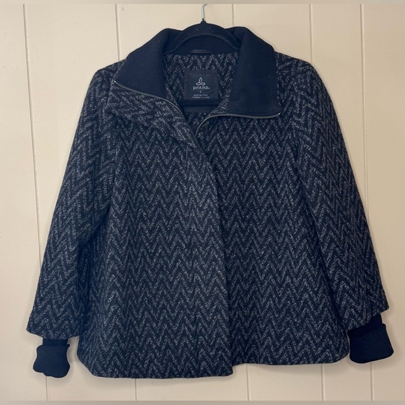 Prana Lily Wool Blend Houndstooth Lined Jacket Womens Small - Picture 2 of 12